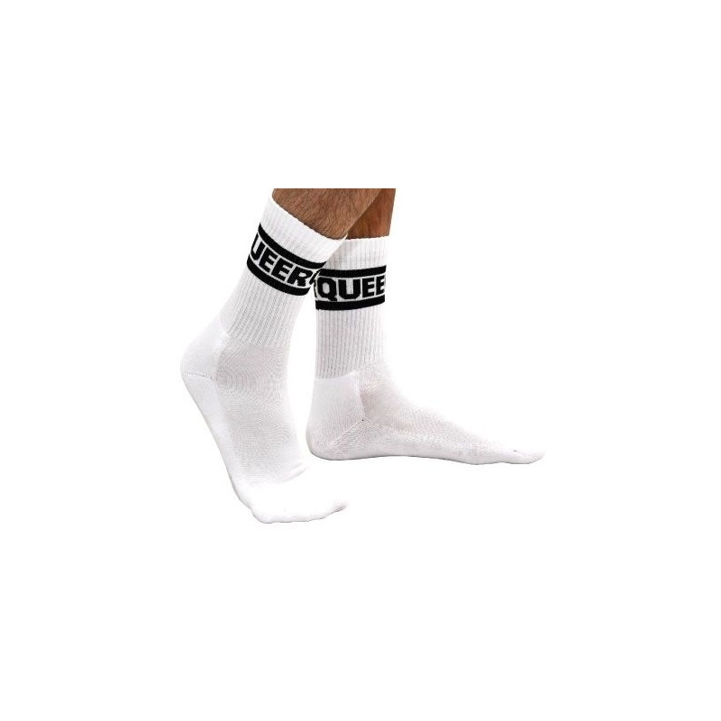 Mr B - Mister B Chaussettes blanches Queer Crew Socks
